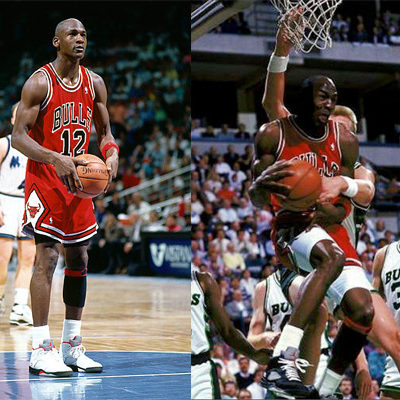 Shinin' On 'Em  Inspired by reflective material normally used on running shoes, the Air Jordan 5 became the first basketball shoe to ever utilize 3M material.