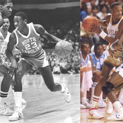 These GOATs Ain't Loyal  Despite his long-standing relationship with Nike, Converse and adidas were actually MJ’s favorite kicks during his days at UNC.